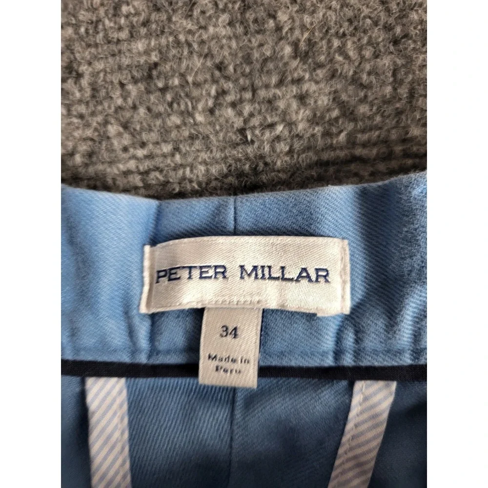 Peter Millar Crown Pilot Blue Shorts Casual Flat Front Golf Size 34 Outdoor Work